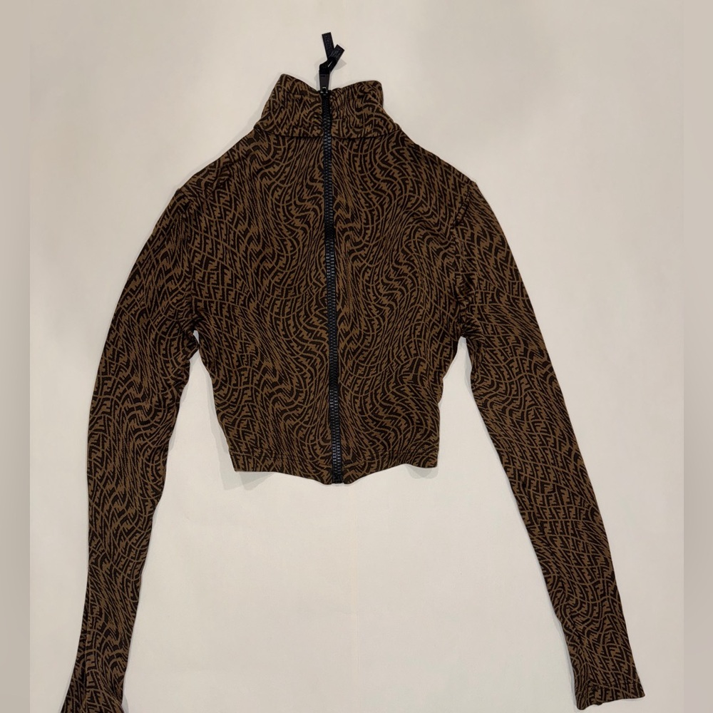 Fendi Brown and Black Textured Jacket